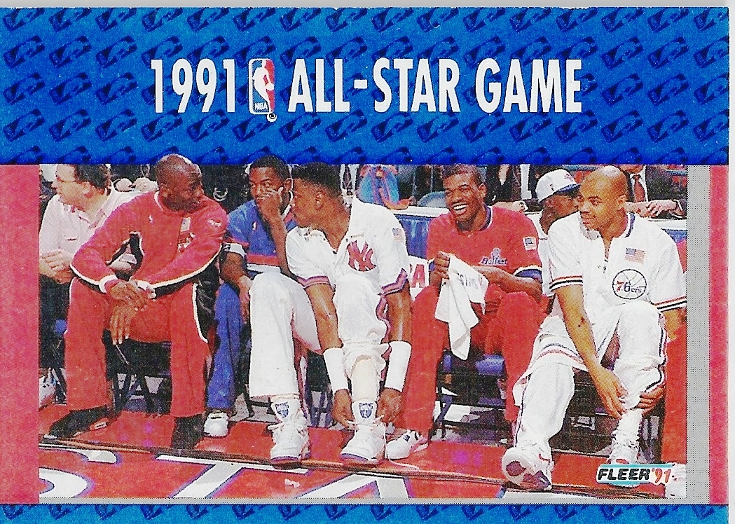 1991 92 NBA Fleer 233 All Star Game Michael Jordan Charles Barkley Patrick Ewing