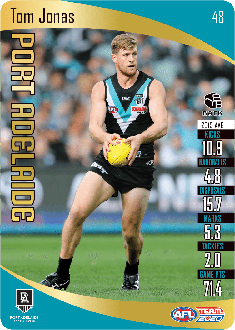 2020 AFL Teamcoach Gold Card 048 Tom Jonas